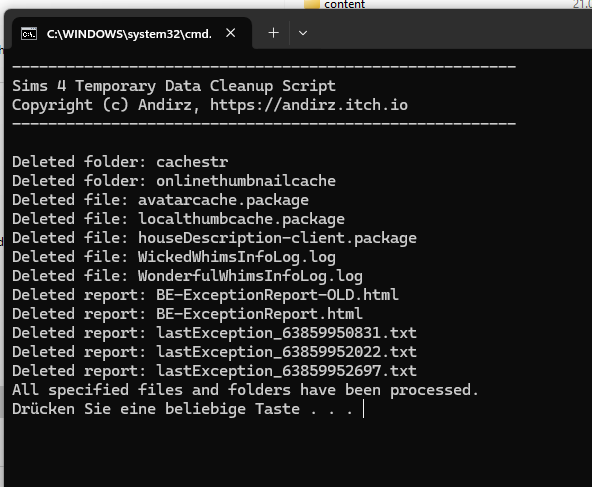 Cleanup Script for Windows